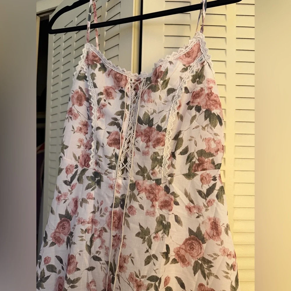 Cider Floral Cottagecore Lace Trim Maxi Dress NWT Size M - Picture 5 of 10